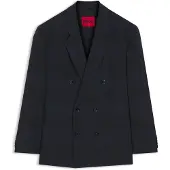 HUGO Modern-Fit Blazer aus karierter Schurwolle Grösse 52