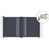 Casanoov Drehtor Giona 300x180cm Aluminium Grau & Tanker B250 Motorisierung
