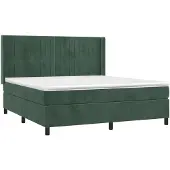 Syfax Boxspringbett mit Matratze Dunkelgrün 180x200 cm Samt