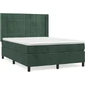 Syfax Boxspringbett mit Matratze Dunkelgrün 140x200 cm Samt