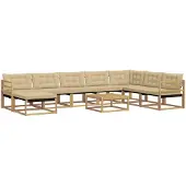 vidaXL Outdoor-Sofagarnitur 9 pcs Weiß und Beige Massivholz Akazie