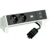 Bachmann DESK2 2xSchutzkontakt USB A&C, USB Charger 22W 0,2m GST18 weiss