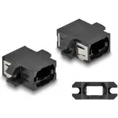 DeLOCK LWL Kupplung MPO Buchse zu MPO Buchse schwarz, MPO/MPO, Schwarz, Kunststoff, 19,8 mm, 25 mm, 9,8 mm