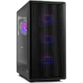 NOX Infinity IOTA, Midi Tower, PC, Schwarz, ATX, ITX, micro ATX, Edelstahl, Gehärtetes Glas, Taschenlüfter