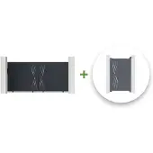 Casanoov Schiebetor Veleta 300x160cm & Gartentür 100x160cm Aluminium Grau