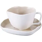 Bricard Espressoset 12-teilig aus Porzellan in Weiß-Taupe, 125 ml