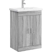 vidaXL Badezimmermöbel-Set Grau Sonoma 61 x 40 x 84,5 cm Holzwerkstoff