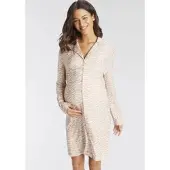LASCANA Umstandsnachthemd in beige-gemustert | Gr.: 44-46
