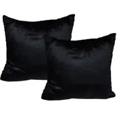 Jack 2er Set Teddy Flausch Kissen 40x40cm in Schwarz | Gr.: 45x45 cm
