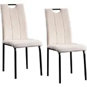 HTI 2er Set Stühle Denton aus Samt, H 96,5 cm, Sitzhöhe 47 cm, hoher Sitzkomfort, Ziernähte