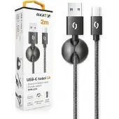 Aligator PREMIUM 2A-Kabel, USB-C, Schwarz