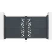 Casanoov Doppelflügeltor Aus Aluminium Sunny 300x160cm Grau