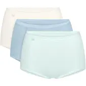 Sloggi Maxislip "Basic+ Maxi C3P", Damen, Gr. 46, bunt (medium grau melange), Single Jersey, Obermaterial: 95% Baumwolle, 5% Elasthan, figurbetont, Unterhosen Maxislip, perfekter Sitz