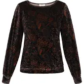 Usha Bluse Frauen dunkelviolett mehrfarbig