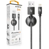 Aligator DATKP21, 2 m, Lightning, USB A, Männlich, Männlich, Schwarz