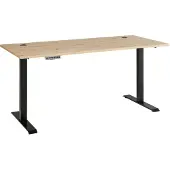Innostyle Schreibtisch - B 160 cm - Artisan Eiche Nachbildung - Schwarz - Metallgestell - elektrisch höhenverstellbar
