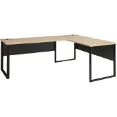 Innostyle Eckschreibtisch - B 233 cm - Artisan Eiche Nachbildung - Schwarz - Metallgestell - Ansatztisch beidseitig montierbar