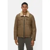 Camel active Leder Fieldjacke mit Brusttaschen in Sepiabraun | Gr.: 54