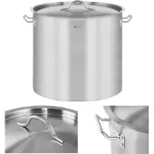 Royal Catering Edelstahl-Catering-Topf mit Deckel für Induktionsherd 21 L