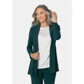 Goldner Leichte Shirtjacke lila mit Stretch in smaragd | Gr.: 50