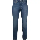 Levi's Straight-Jeans "501 ORIGINAL", Herren, Gr. 32, Länge 34, blau (the fairway), Denim/Jeans, Obermaterial: 99% Baumwolle, 1% Elasthan, normal lang, Jeans Straight-Jeans, mit Markenlabel
