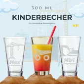 Luxentu Kinderbecher CIAO 300 ml Bagger mit Name