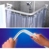 Duschy Duschvorhangstange Flexibel Formbar 300 cm Weiß