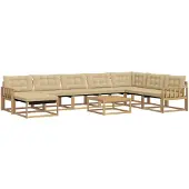 vidaXL Outdoor-Sofagarnitur 9 pcs Weiß und Beige Massivholz Akazie
