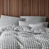 Elegante Soft-Flanell Bettwäsche Christie anthrazit 200x200 cm + 2x 80x80 cm - grau