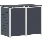 vidaXL Mülltonnenbox for 2 Bins 240L Edelstahl Anthrazit