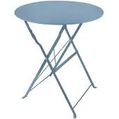 HTI Gartentisch Basil Metall rund klappbar Blau