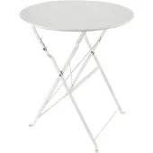 HTI Gartentisch Basil Metall rund klappbar Creme