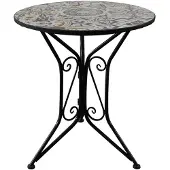 HTI Gartentisch Metall Schwarz Algier