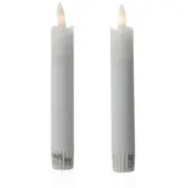 MARELIDA LED Stabkerzen Tafelkerzen Spitzkerzen Echtwachs Rustik Optik H 15cm Weiß 2St