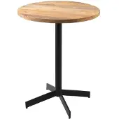 Miliboo - Runder Bistrotisch aus Massivholz und schwarzem Metall D60 cm MEERA