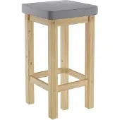 Erst-Holz Barhocker Holzhocker 60 cm verschiedene Polsterfarben Kiefer V-90.71-44P