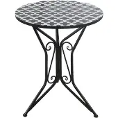 HTI Gartentisch Metall Black and White