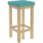 Erst-Holz Barhocker Holzhocker 60 cm verschiedene Polsterfarben Kiefer V-90.71-44P
