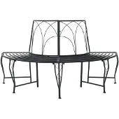 vidaXL Baumbank 4-Sitzanzahl 160 x 80 x 89 cm Stahl Schwarz
