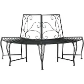 vidaXL Baumbank 4-Sitzanzahl 160 x 80 x 89 cm Stahl Schwarz