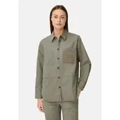 Camel active Overshirt aus Baumwoll-Lyocell-Mix in Graugrün | Gr.: XS