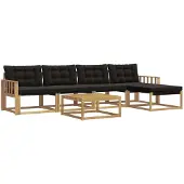 vidaXL Outdoor-Sofagarnitur 6 pcs Weiß und Schwarz