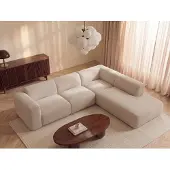 Vente-unique POGNI, Ecksofa, Wohnzimmer, Beige, 6 Sitz(e), Biege, 720 kg