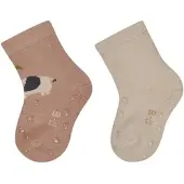 Sterntaler ABS Krabbelsocken 2er-Pack Elefant in taupe | Gr.: 18