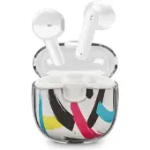 Music Sound Drip Bluetooth-Kapselkopfhörer mit transparentem Gehäuse und originellen Mustern