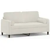 vidaXL 2-Sitzer-Sofa mit Zierkissen Creme 140 cm Samt