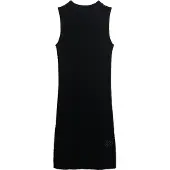 Superdry für Damen. W8011870A Chevron Häkel-Minikleid schwarz (M), Lässig, Party, Baumwolle, Ärmellos / Hosenträger