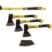 Vago-Tools Axt Beil Spaltaxt Holzaxt 600 800 1000 g mit Fiberglasstiel 3 tlg Set
