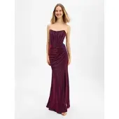 Unique Kleid in bordeaux blau - 0002 | Gr.: 34