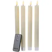 MARELIDA 4x LED Stabkerzen Tafelkerzen mit Fernbedienung H: 24cm in creme | Gr.: onesize